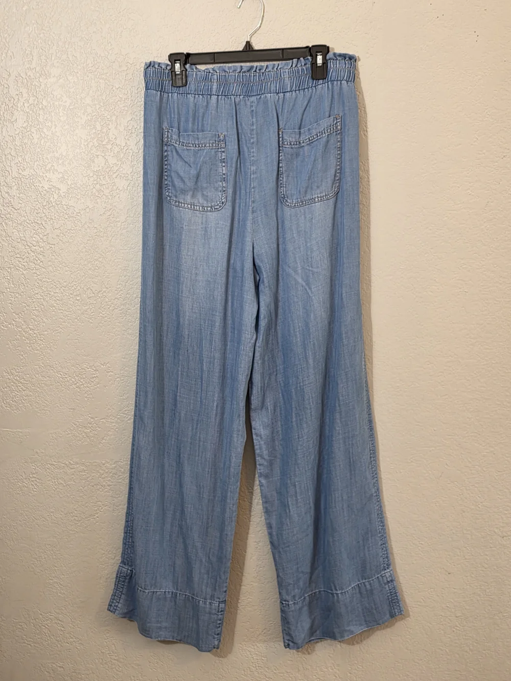 Knox Rose Light Blue Wide-Leg Chambray Jeans Womens Large High Rise - Picture 4 of 7